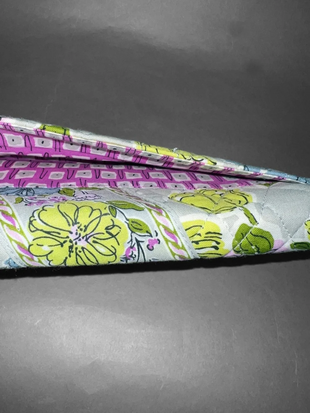 Vera Bradley Long Gray Floral Passport Wallet